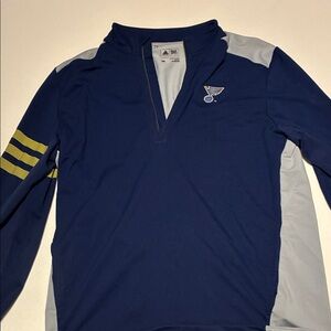 Adidas St. Louis Blues - Navy Blue Quarter-Zip Pullover
